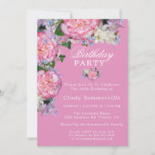 Floral 00th Birthday Party Kaart (Voorkant)