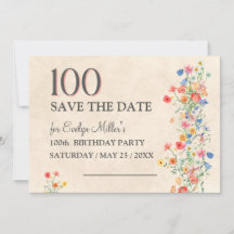Floral 100th Birthday – Elegant Wildflowers