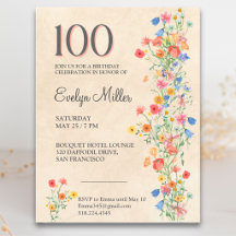 Floral 100th Birthday – Elegant Wildflowers