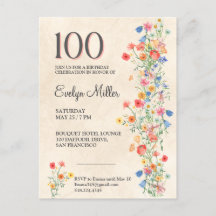 Floral 100th Birthday – Elegant Wildflowers