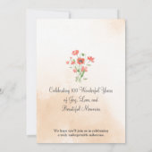 Floral 100th Birthday – Golden Wildflowers Design Kaart (Achterkant)
