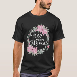 Floral 102 Bday 102Nd T-shirt