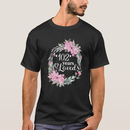 Floral 102 jaar oude Cadeaus Mannen vrouwen 102e T-shirt (Voorkant)
