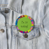 Floral 13th Birthday Button (In situ)