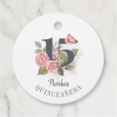 Floral 15e verjaardag Quinceanera Rustic Bedankjes Labels (Voorkant)