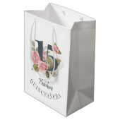 Floral 15e verjaardag Quinceanera Rustic Medium Cadeauzakje (Achterkant Gekanteld)