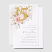 Floral 15e verjaardag Quinceanera Vellum Uitnodigingen (Offset)