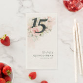 Floral 15th Birthday Quinceanera Botanische Partij Servet (Insitu)