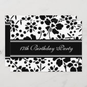 Floral 17th Birthday Party Kaart (Voorkant / Achterkant)