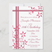 Floral 18e verjaardag kaart (Achterkant)