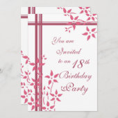 Floral 18e verjaardag kaart (Voorkant / Achterkant)