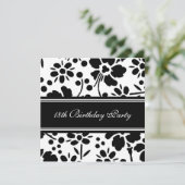 Floral 18e verjaardag kaart (Staand voorkant)