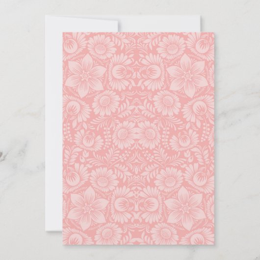 Floral 18th Birthday Invitation Pink for Women Kaart (Achterkant)