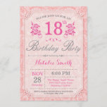 Floral 18th Birthday Invitation Pink for Women Kaart<br><div class="desc">Floral 18th Birthday Invitation. Roze bloem. Vrouwen,  dame,  meisje-dag. 13e 15e 16e 18e 21e 30e 40e 50e 60e 70e 90e 100e,  Alle leeftijden. Voor verdere aanpassing,  te klikken gelieve de knoop "van de Aanpassing het"en ons ontwerphulpmiddel te gebruiken om deze sjabloon te wijzigen.</div>