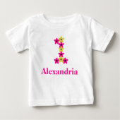 Floral 1e verjaardag Baby T-Shirt (Voorkant)