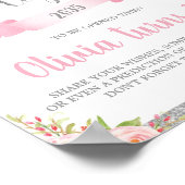 Floral 1e verjaardag Tijd Capsule Game Activiteit Poster (Hoek)