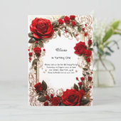 Floral 1e verjaardag Uitnodiging (Staand voorkant)