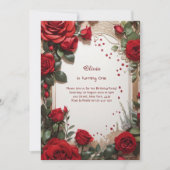 Floral 1e verjaardag Uitnodiging (Voorkant)