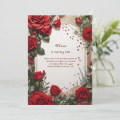 Floral 1e verjaardag Uitnodiging (Staand voorkant)