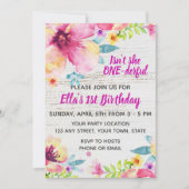 Floral 1e verjaardag Uitnodiging (Voorkant)