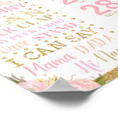 Floral 1st Birthday Mijlpalen Poster geboorte Stat (Hoek)