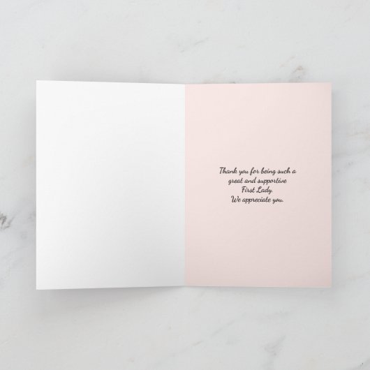 Floral 1ST LADY Pastor Appreciation Bedankkaart (Binnen)