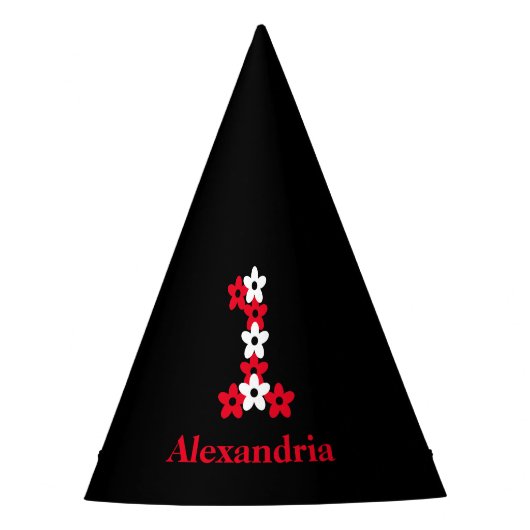 Floral 1ste verjaardag feesthoedjes (Voorkant)