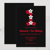 Floral 1ste verjaardag kaart (Voorkant / Achterkant)