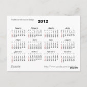 Floral 2012 Pocket Calendar Briefkaart (Achterkant)
