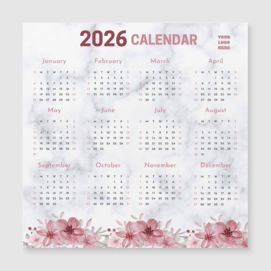 Floral 2026 Purple Flower Design with Custom Logo (Voorkant)