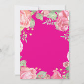 Floral 20th Birthday Gold Glitter en Hot Pink Kaart (Achterkant)