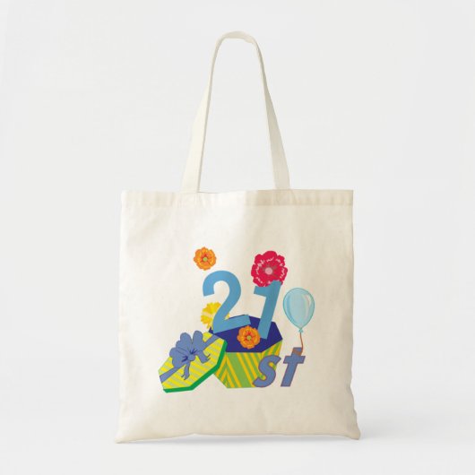 Floral 21e Verjaardag Canvas tas (Voorkant)