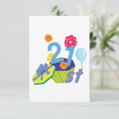 Floral 21e verjaardag uitnodigingen