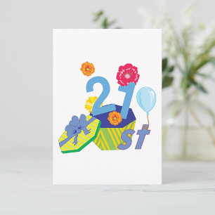 Floral 21e verjaardag uitnodigingen