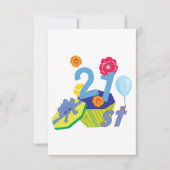 Floral 21e verjaardag uitnodigingen (Voorkant)