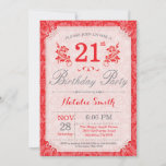 Floral 21st Birthday Invitation Red for Women Kaart<br><div class="desc">Floral 21st Birthday Invitation. Red Floral Flower Patten. Vrouwen,  dame,  meisje-dag. 13e 15e 16e 18e 21e 30e 40e 50e 60e 70e 90e 100e,  Alle leeftijden. Voor verdere aanpassing,  te klikken gelieve de knoop "van de Aanpassing het"en ons ontwerphulpmiddel te gebruiken om deze sjabloon te wijzigen.</div>