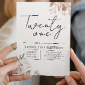 Floral 21ste Verjaardagsfeest Kaart