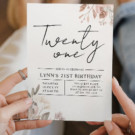 Floral 21ste Verjaardagsfeest Kaart
