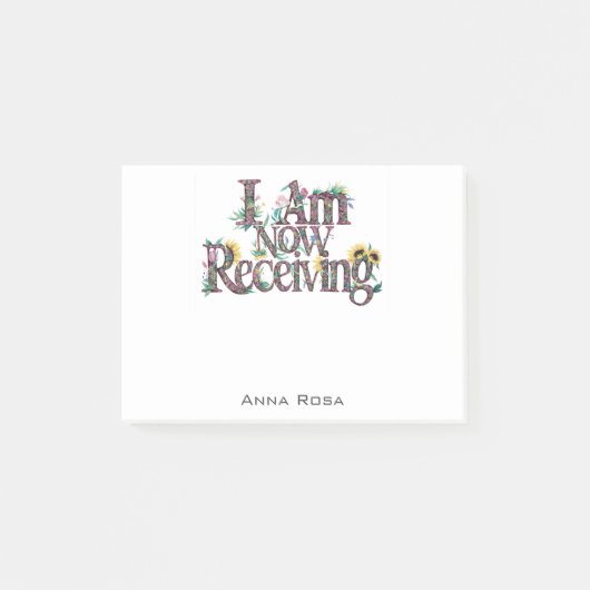 *~* Floral 22 IK ONTVANG NU AP85 Manifesting Post-it® Notes (Voorkant)
