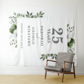 Floral 25e Jubileum Photo Booth Achtergrond Wandkleed (In Situ (horizontaal))