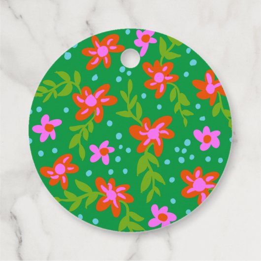 Floral 2" Ronde Handtekening Script Hang Labels (Achterkant)