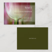 Floral 2 - Visitekaartje met roze tulpen (Voorkant / Achterkant)