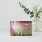 Floral 2 - Visitekaartje met roze tulpen (Staand voorkant)
