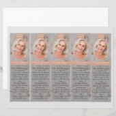 Floral 2x7" DIY Funeral Bladwijzer Sjabloon (Voorkant / Achterkant)