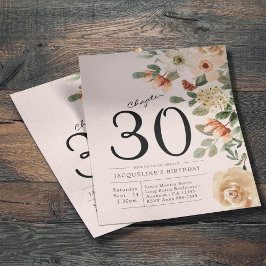 Floral 30th Birthday Budget Invitation Flyer