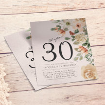 Floral 30th Birthday Budget Invitation