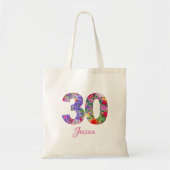 Floral 30th Birthday canvas tas (Voorkant)
