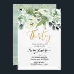 Floral 30th Birthday Invitation cactus Kaart<br><div class="desc">30e uitnodiging van de verjaardag. Cactus fiesta Birthday Uitnodiging</div>