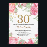 Floral 30th Birthday Invitation Gold Glitter Kaart<br><div class="desc">Floral 30th Birthday Invitation for Women. Waterverf botanische bloem. Gold Glitter. Roze pinda's Floral Flowers. Volwassen verjaardag. Voor verdere aanpassing,  te klikken gelieve de knoop "van de Aanpassing het"en ons ontwerphulpmiddel te gebruiken om deze sjabloon te wijzigen.</div>