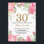 Floral 30th Birthday Invitation Gold Glitter Kaart<br><div class="desc">Floral 30th Birthday Invitation for Women. Waterverf botanische bloem. Gold Glitter. Roze pinda's Floral Flowers. Volwassen verjaardag. Voor verdere aanpassing,  te klikken gelieve de knoop "van de Aanpassing het"en ons ontwerphulpmiddel te gebruiken om deze sjabloon te wijzigen.</div>